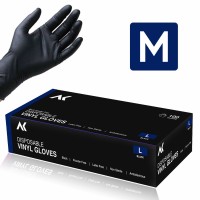 AK Black Vinyl Gloves - M