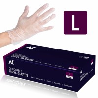 AK Clear Vinyl Gloves - L