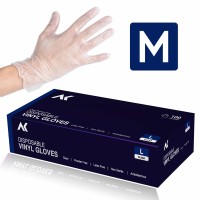 AK Clear Vinyl Gloves - M